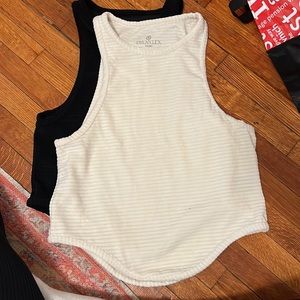 Dylan Lex basic velvet tanks white and black